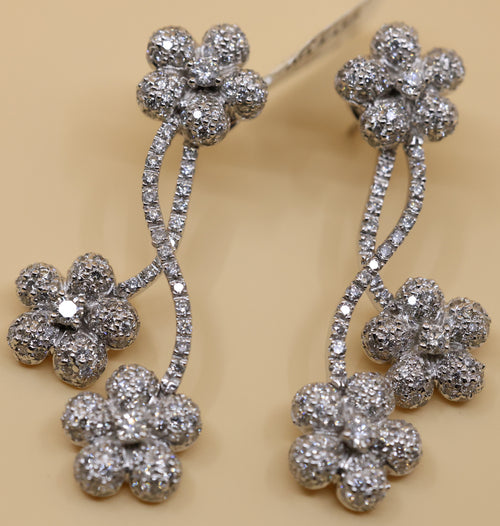 14k White Gold Fancy Drop Earrings, 17.7g, S108840