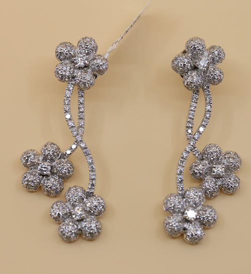 14k White Gold Fancy Drop Earrings, 17.7g, S108840