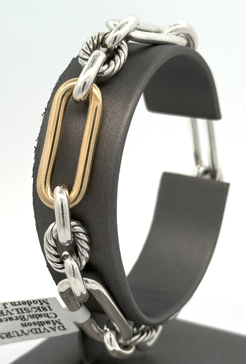 David Yurman Madison Chain/Bracelet silver & 18k Yellow Gold Lady Bracelet, 35,2Gm S108450 (Pre-owned)