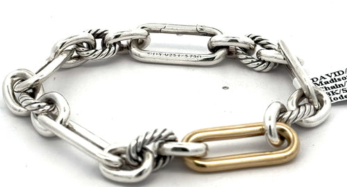 David Yurman Madison Chain/Bracelet silver & 18k Yellow Gold Lady Bracelet, 35,2Gm S108450 (Pre-owned)