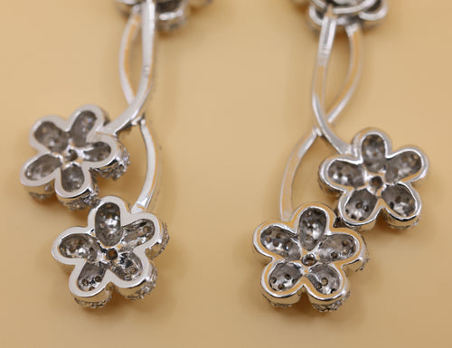 14k White Gold Fancy Drop Earrings, 17.7g, S108840