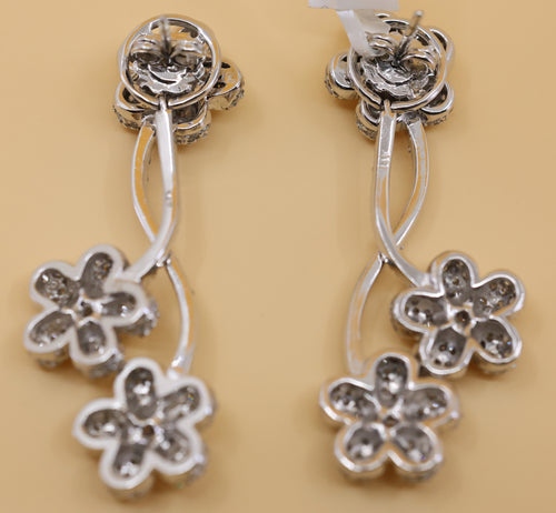 14k White Gold Fancy Drop Earrings, 17.7g, S108840