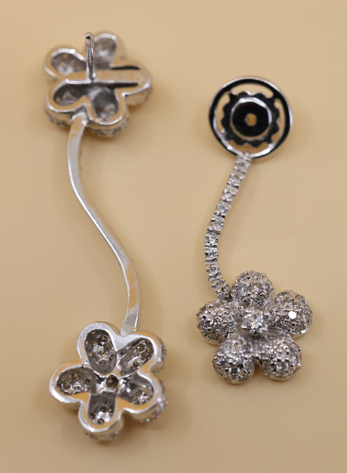 14k White Gold Fancy Drop Earrings, 17.7g, S108840