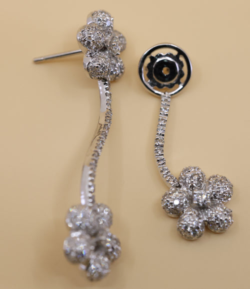 14k White Gold Fancy Drop Earrings, 17.7g, S108840