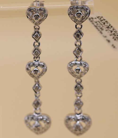 14k White Gold Fancy Drop Earrings, 6.5g, S108843