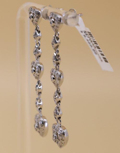14k White Gold Fancy Drop Earrings, 6.3g, S108845