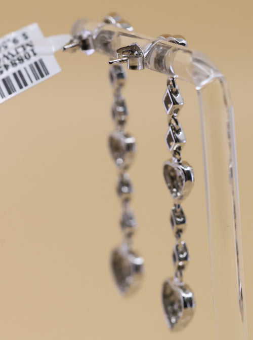 14k White Gold Fancy Drop Earrings, 6.3g, S108845