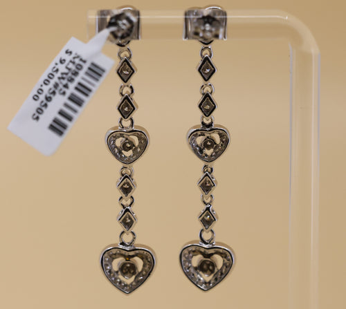14k White Gold Fancy Drop Earrings, 6.3g, S108845