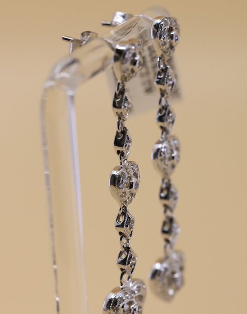14k White Gold Fancy Drop Earrings, 6.3g, S108845