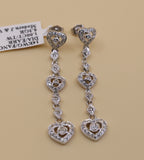 14k White Gold Fancy Drop Earrings, 6.3g, S108845