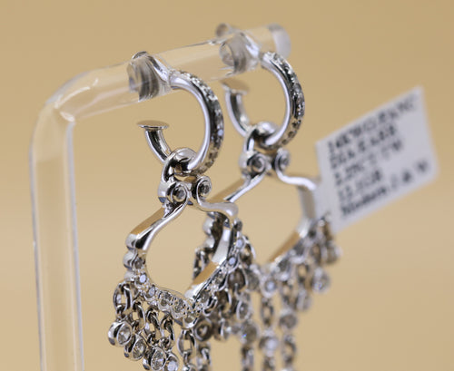 14k White Gold Fancy Drop Earrings, 12.1g, S108841
