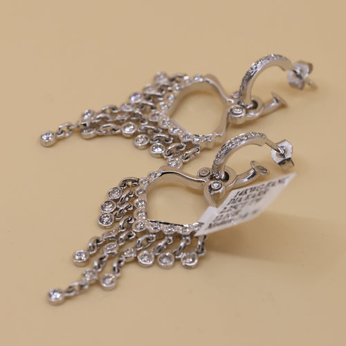 14k White Gold Fancy Drop Earrings, 12.1g, S108841