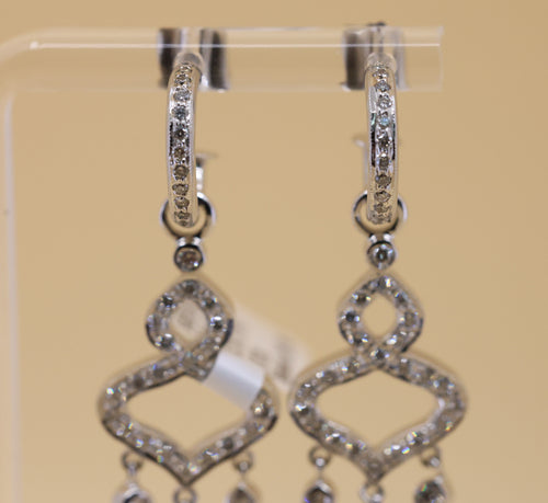 14k White Gold Fancy Drop Earrings, 9.7g, S108842