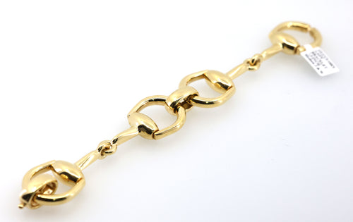 Gucci 18k Gold Horsebit Bracelet 57.6g, 7,5", S108883