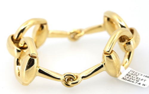 Gucci 18k Gold Horsebit Bracelet 57.6g, 7,5", S108883