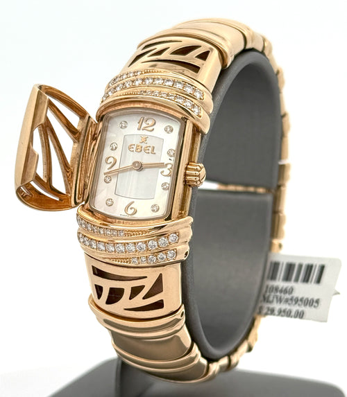 Ebel Shanta 18k Yellow Gold 128g MOP Diamond Ladies Quartz Watch 8057828-12