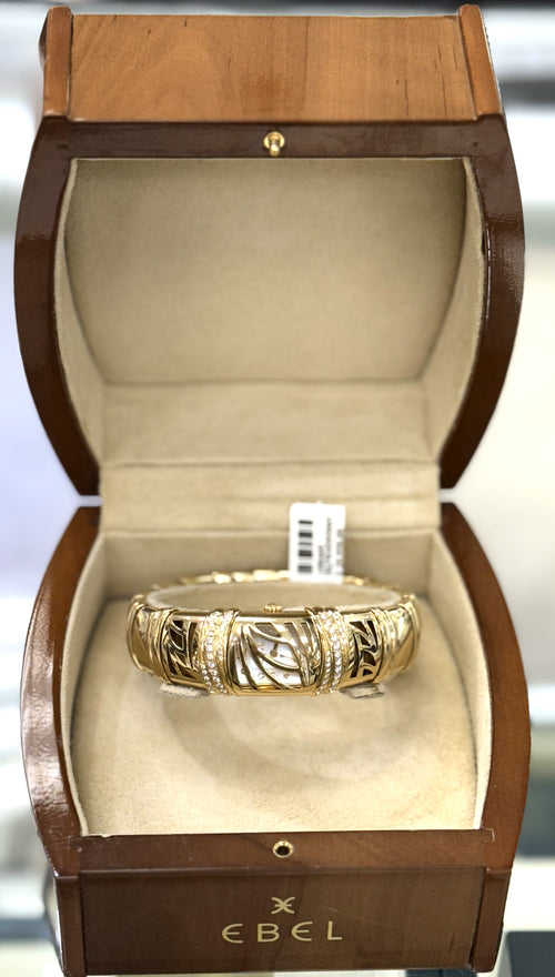 Ebel Shanta 18k Yellow Gold 128g MOP Diamond Ladies Quartz Watch 8057828-12