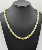 10k Two Tone Gold Men's Rope Chain, Weight 137.2 grams , Length 24" S108462