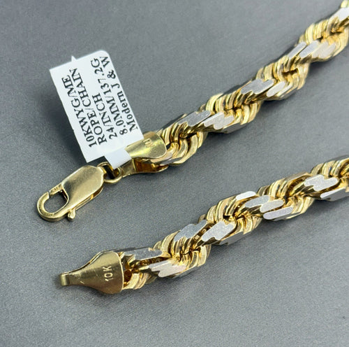 10k Two Tone Gold Men's Rope Chain, Weight 137.2 grams , Length 24" S108462
