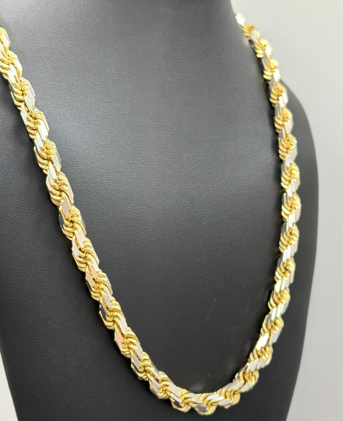 10k Two Tone Gold Men's Rope Chain, Weight 137.2 grams , Length 24" S108462