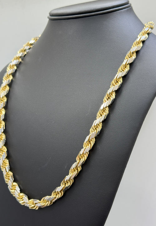 10k Two Tone Gold Men's Rope Chain, Weight 137.2 grams , Length 24" S108462