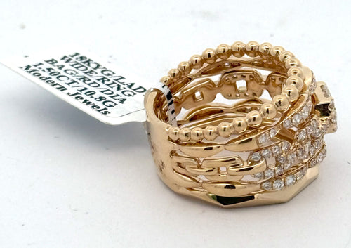 18k Yellow Gold 1.50CT Baguette & Round Diamond Ring, 10.8gm, size 6.5, S16589