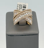 18k Yellow Gold 4.50CT Baguette & Round Crossover Ring, 11.7gm, size 6.25 S16584
