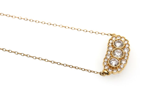 14k Yellow Gold 1.25 CT Ladies Diamond Pendant Necklace, 3.3g, S16824