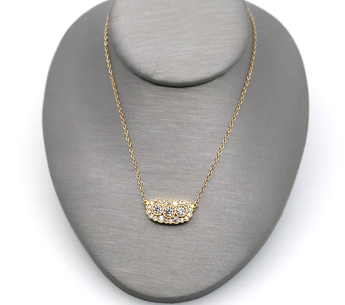 14k Yellow Gold 1.25 CT Ladies Diamond Pendant Necklace, 3.3g, S16824