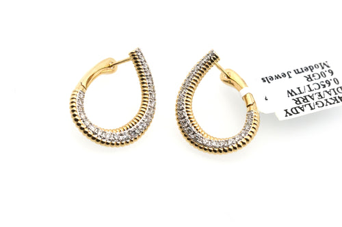 14k Yellow Gold 0.40CT Diamond Earrings, 6.0gm, S16826