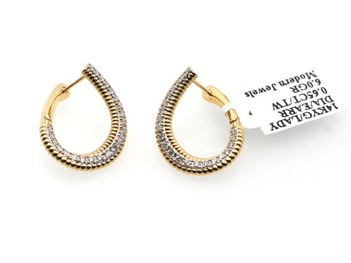 14k Yellow Gold 0.40CT Diamond Earrings, 6.0gm, S16826