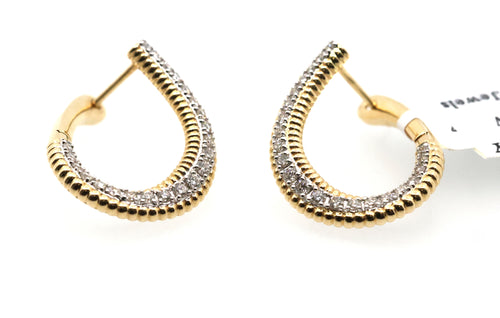 14k Yellow Gold 0.40CT Diamond Earrings, 6.0gm, S16826