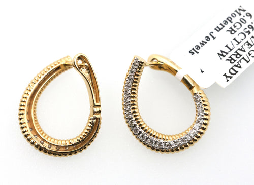 14k Yellow Gold 0.40CT Diamond Earrings, 6.0gm, S16826