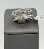 18k White Gold 1.25CT Baguette & Round Diamond Ring, 7.5gm, size 6.5 S16588
