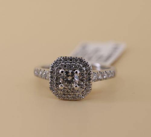 14k White Gold 0.75CT Round Cut Diamond Engagement Ring, Size 6.5, 3.1g, S108860