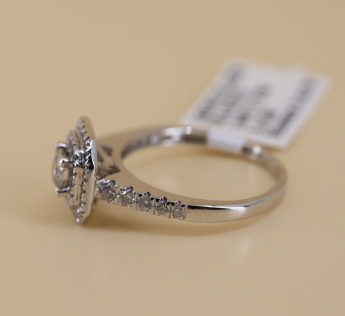 14k White Gold 0.75CT Round Cut Diamond Engagement Ring, Size 6.5, 3.1g, S108860