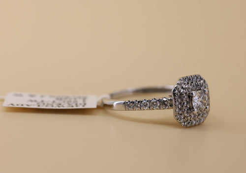 14k White Gold 0.75CT Round Cut Diamond Engagement Ring, Size 6.5, 3.1g, S108860