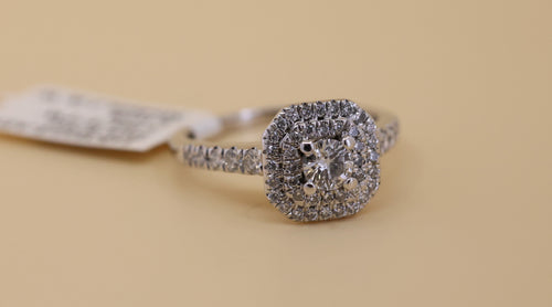 14k White Gold 0.75CT Round Cut Diamond Engagement Ring, Size 6.5, 3.1g, S108860