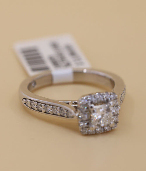 The Leo 14k White Gold 0.42 CT Princess Cut Diamonds Engagement Ring, Size 6, 4.9g, S108859