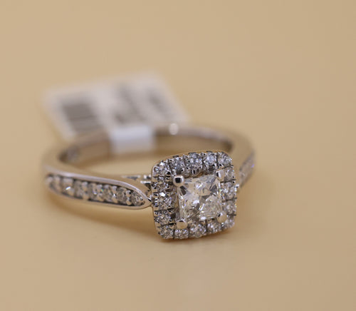 The Leo 14k White Gold 0.42 CT Princess Cut Diamonds Engagement Ring, Size 6, 4.9g, S108859