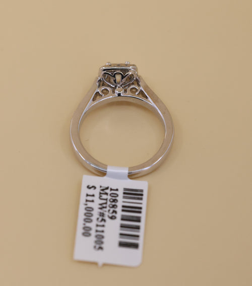 The Leo 14k White Gold 0.42 CT Princess Cut Diamonds Engagement Ring, Size 6, 4.9g, S108859