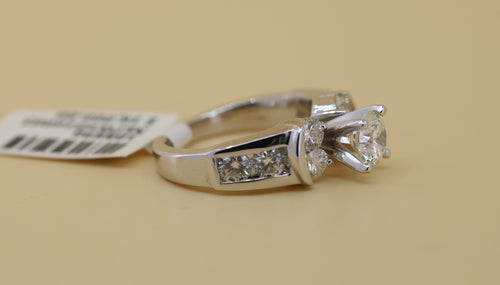 The Leo 14k White Gold 0.69 CT Round Cut Diamonds Engagement Ring, Size 4.25, 6.2g, S108890