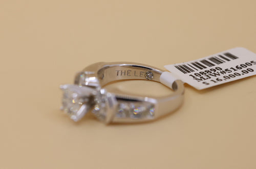The Leo 14k White Gold 0.69 CT Round Cut Diamonds Engagement Ring, Size 4.25, 6.2g, S108890