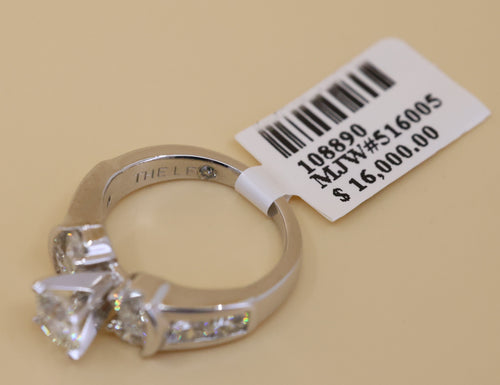 The Leo 14k White Gold 0.69 CT Round Cut Diamonds Engagement Ring, Size 4.25, 6.2g, S108890