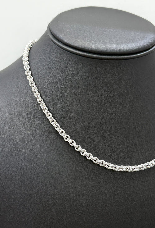 18k White Gold 3.75 CT Diamond Ladies Necklace, 26.9 G, 16", 16288