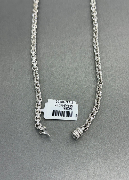 18k White Gold 3.75 CT Diamond Ladies Necklace, 26.9 G, 16", 16288