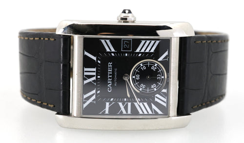 CARTIER TANK MC W5330004 34.5mm SS Black Dial Automatic Watch, S104061 (Pre-owned)