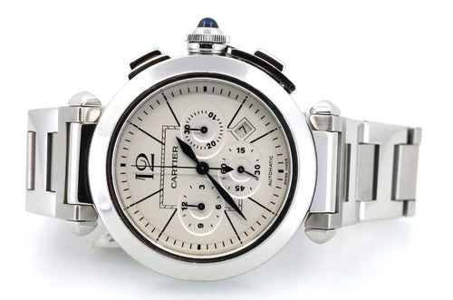 Cartier Pasha W31085M7 Stainless Steel Chronograph 42mm Watch, S108651
