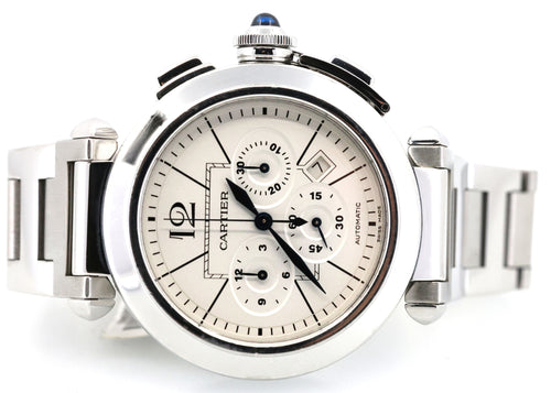 Cartier Pasha W31085M7 Stainless Steel Chronograph 42mm Watch, S108651