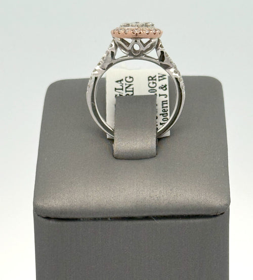 14k White & Rose Gold 0.75Ct Diamond Cluster Pear Shaped Ring 4.0gm,Size 4,5. S108424